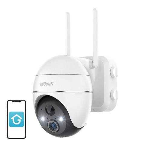 Bezprzewodowa kamera zewnętrzna WiFi 3MP ieGeek ZS-GX1S biała 5200mAh Bezprzewodowa kamera zewnętrzna WiFi 3MP ieGeek ZS-GX1S biała 5200mAh