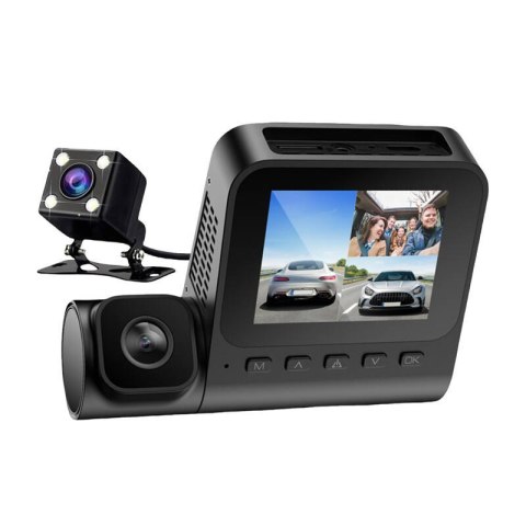 Kamera przednia 1080p, wewnętrzna 1080p i tylna VGA Azdome V600-3CH, G-sensor Kamera przednia 1080p, wewnętrzna 1080p i tylna VGA Azdome V600-3CH, G-sensor