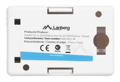 Gniazdo natynkowe Lanberg OU6-0001-W (RJ-45; kat. 6; UTP; kolor biały) Gniazdo natynkowe Lanberg OU6-0001-W (RJ-45; kat. 6; UTP; kolor biały)