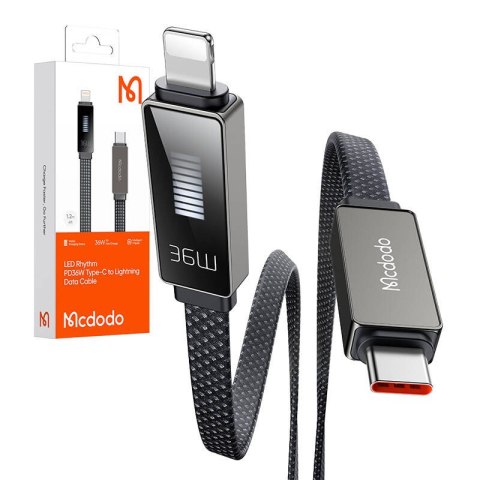 Kabel Mcdodo CA-4960 USB-C do Lightning z wyświetlaczem 36W 1.2m (czarny) Kabel Mcdodo CA-4960 USB-C do Lightning z wyświetlaczem 36W 1.2m (czarny)