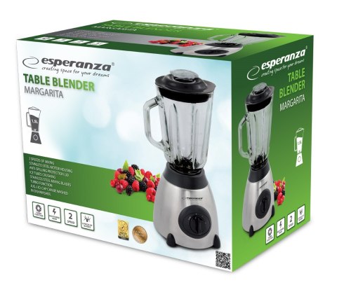 Blender kielichowy Esperanza Margarita EKM020 (500W; kolor czarny, kolor przeźroczysty, kolor stalowy) Blender kielichowy Esperanza Margarita EKM020 (500W; kolor czarny, kolor przeźroczysty, kolor stalowy)