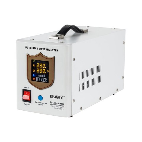 Zasilacz awaryjny KEMOT PROsinus-1000 przetwornica z czystym przebiegiem sinusoidalnym i funkcją ładowania 12V 230V 1000VA/700W Zasilacz awaryjny KEMOT PROsinus-1000 przetwornica z czystym przebiegiem sinusoidalnym i funkcją ładowania 12V 230V 1000VA/700W