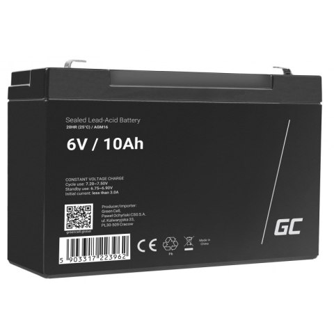 GREEN CELL AKUMULATOR ŻELOWY AGM16 6V 10AH GREEN CELL AKUMULATOR ŻELOWY AGM16 6V 10AH