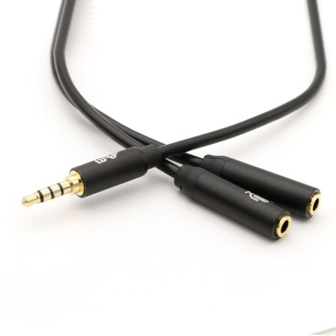 Kabel 3,5mm Mini Jack - 2x 3,5mm Mini Jack M/F adapter 30cm Kabel 3,5mm Mini Jack - 2x 3,5mm Mini Jack M/F adapter 30cm