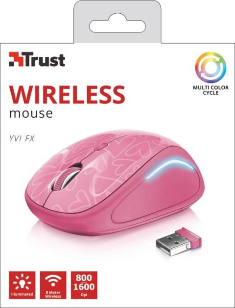 Mysz bezprzewodowa YVI FX Różowa Mysz bezprzewodowa YVI FX Różowa