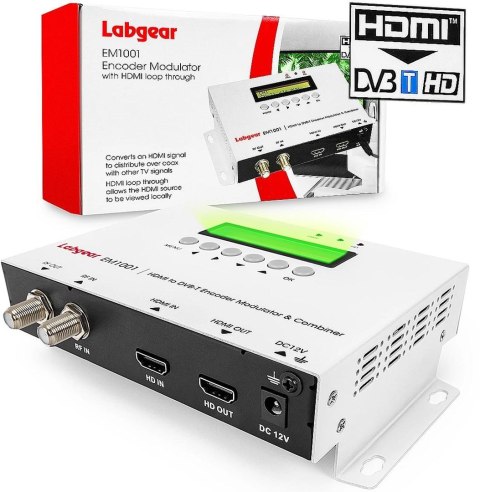 Modulator HDMI do DVB-T H.264 Labgear EM1001 35MER / 100dBuV Modulator HDMI do DVB-T H.264 Labgear EM1001 35MER / 100dBuV