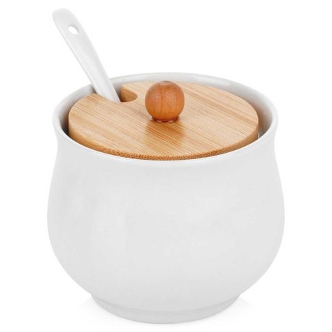 CUKIERNICA CUKIERNICZKA CERAMICZNA Z ŁYŻECZKĄ BIAŁA 139684 CUKIERNICA CUKIERNICZKA CERAMICZNA Z ŁYŻECZKĄ BIAŁA 139684