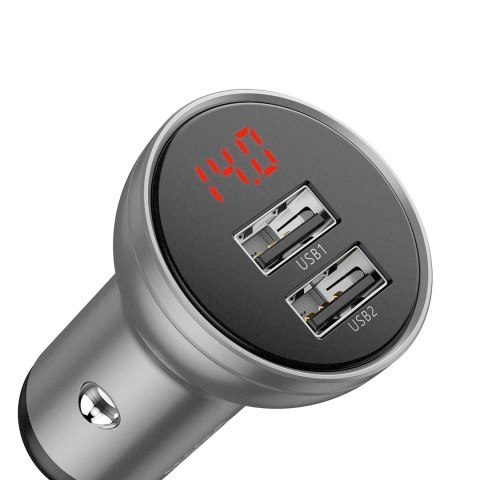 BASEUS ŁADOWARKA SAMOCHODOWA CCBX-0S Z WYŚWIETLACZEM, 2X USB, 4,8A, 24W SREBRNA BASEUS ŁADOWARKA SAMOCHODOWA CCBX-0S Z WYŚWIETLACZEM, 2X USB, 4,8A, 24W SREBRNA