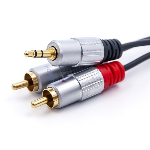 Kabel 2xRCA / Mini Jack 3.5mm | 2m | czarny Kabel 2xRCA / Mini Jack 3.5mm | 2m | czarny
