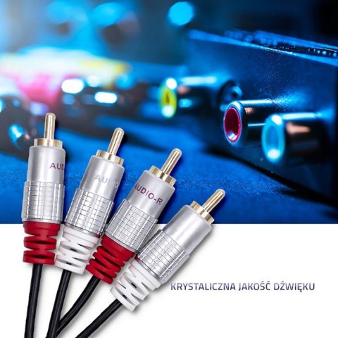 Kabel 2xRCA męski / 2xRCA męski | 3m | czarny Kabel 2xRCA męski / 2xRCA męski | 3m | czarny