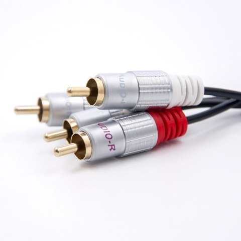 Kabel 2xRCA męski / 2xRCA męski | 3m | czarny Kabel 2xRCA męski / 2xRCA męski | 3m | czarny