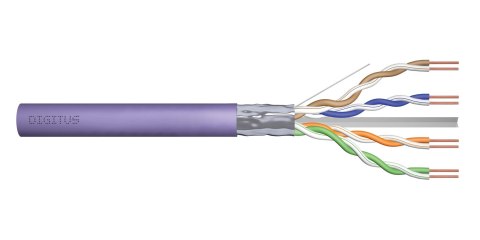 Kabel instalacyjny DIGITUS kat.6, F/UTP, Dca, AWG 23/1, LSOH, 50m, fioletowy Kabel instalacyjny DIGITUS kat.6, F/UTP, Dca, AWG 23/1, LSOH, 50m, fioletowy
