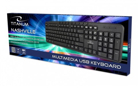 Klawiatura multimedialna przewodowa USB Nashville Klawiatura multimedialna przewodowa USB Nashville