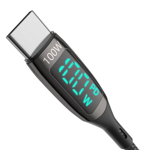 Kabel USB-C do USB-C BlitzWolf BW-TC23, z wyświetlaczem, 100W, 0.9m (czarny) Kabel USB-C do USB-C BlitzWolf BW-TC23, z wyświetlaczem, 100W, 0.9m (czarny)