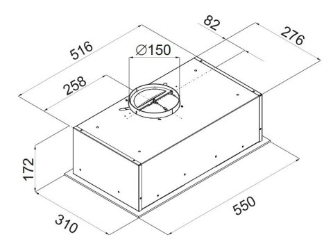 Okap podszafkowy do zabudowy CIARKO S-Box 55 czarny Okap podszafkowy do zabudowy CIARKO S-Box 55 czarny