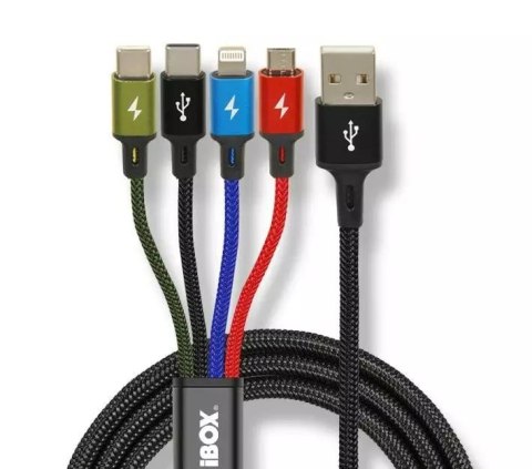 KABEL I-BOX USB 4W1 2XUSB-C, MICROUSB, LIGHTNING KABEL I-BOX USB 4W1 2XUSB-C, MICROUSB, LIGHTNING