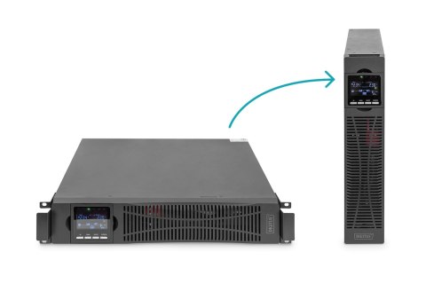 Digitus Zasilacz awaryjny UPS Online Rack 19" LCD, 1500VA/1500W, 3x12V/9Ah, 8xC13, USB, RS232, RJ45 Digitus Zasilacz awaryjny UPS Online Rack 19" LCD, 1500VA/1500W, 3x12V/9Ah, 8xC13, USB, RS232, RJ45
