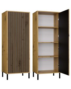 Witryna KAMARO 1DD SLIM DĄB ARTISAN Lamele Front Ryflowany