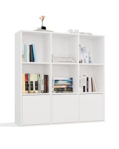 REGAŁ MALAX 3x3 H BIAŁY Z 3 DRZWIAMI PÓŁKI KOMOROWE 110x110 CM TIP ON