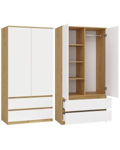 Szafa Malwa SS-90  DĄB ARTISAN BIAŁY