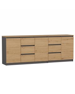 Komoda COSTA 1D3S/2D3S BA ANTRACYT ARTISAN