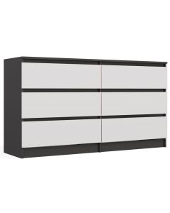 Komoda Malwa M6 140 ANTRACYT / BIAŁY