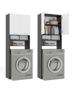 Szafka Łazienkowa na Pralkę POLA DK ANTRACYT BIEL Regał Słupek 180X64X30