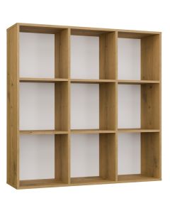 REGAŁ MALAX 3x3 H DĄB ARTISAN ZABUDOWANY TYŁ HDF PÓŁKI 110x110 CM