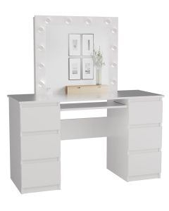 Zestaw Toaletka KUBA + LUSTRO MARINA Biały